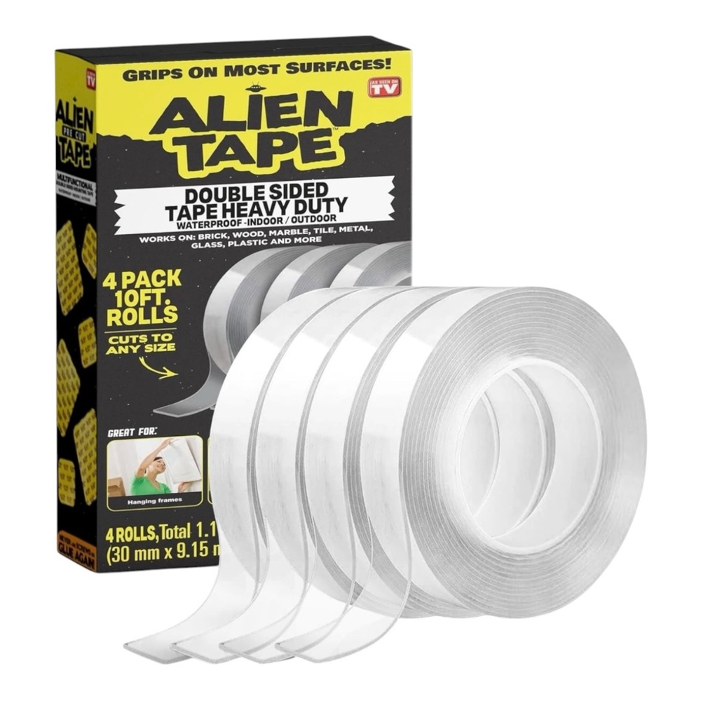 Alien Tape Double Sided Multipurpose Adhesive Grip Mounting Tape - 3 Pack